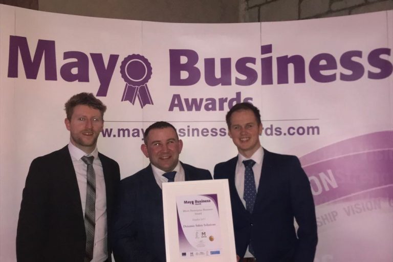 Kevin Feerick, Adrian Maye and Brendan Maloney at Mayo Business Awards
